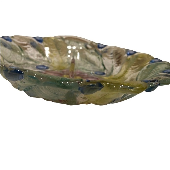 Hand painted glass relish dish - Picture 3 of 4